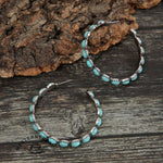 Retro Folk Style Peacock Blue Earrings