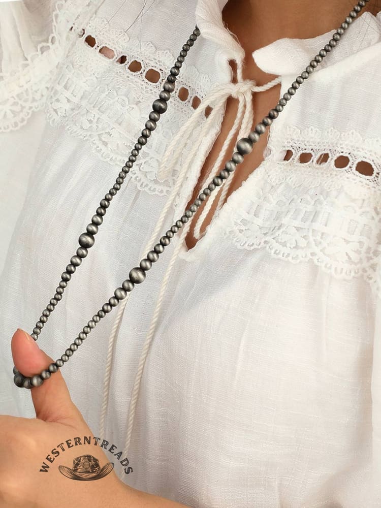 Vintage Ethnic Beaded Necklace Long Necklace