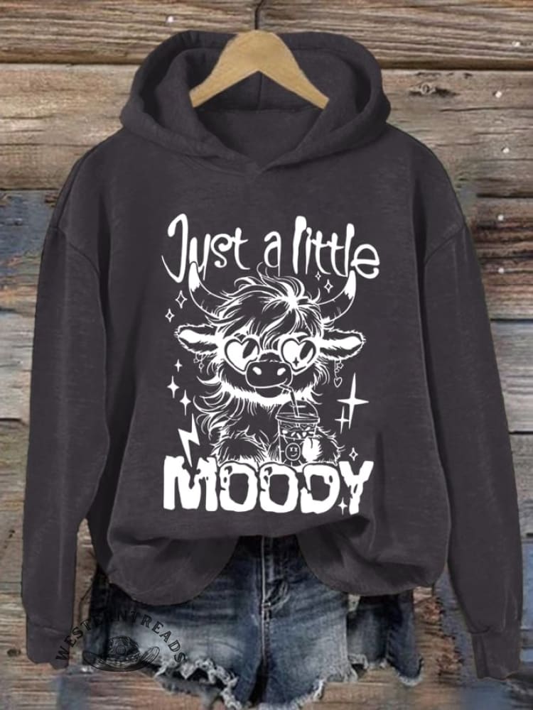 Women'S Western Highland Cow Print Casual Hoodie