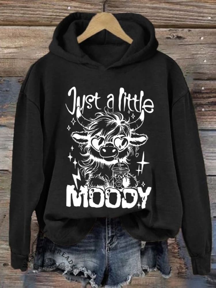 Women'S Western Highland Cow Print Casual Hoodie