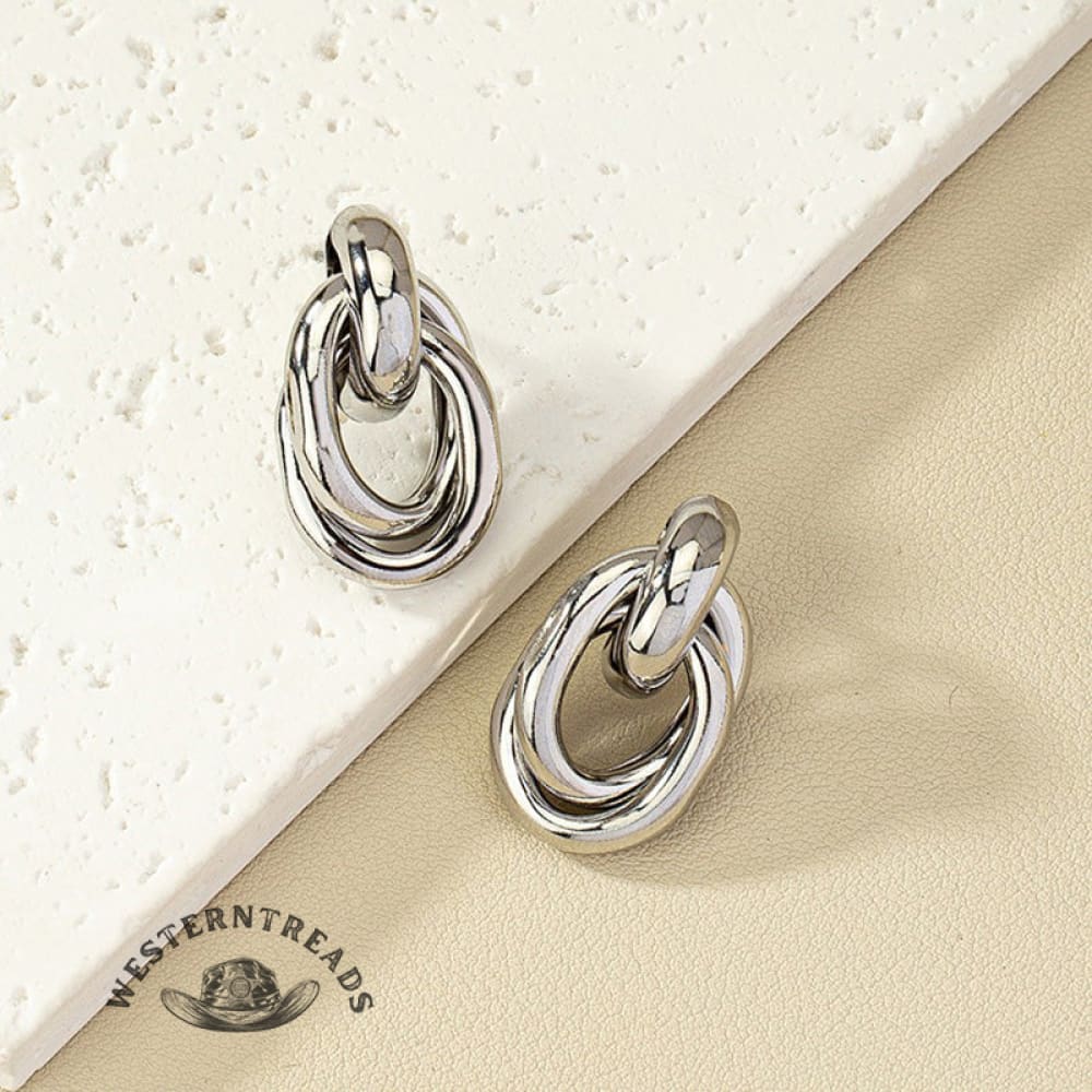 Stylish Geometric Circle Metal Earrings