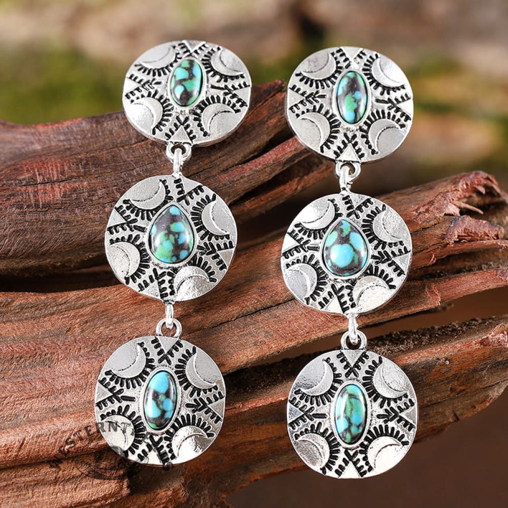 Vintage Ethnic Turquoise Earrings