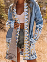 Women's Aztec Print Knit Cardigan