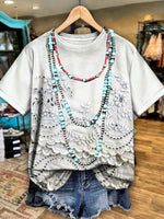 Vintage Floral Print Casual T-shirt