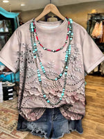 Vintage Floral Print Casual T-shirt