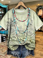 Vintage Floral Print Casual T-shirt