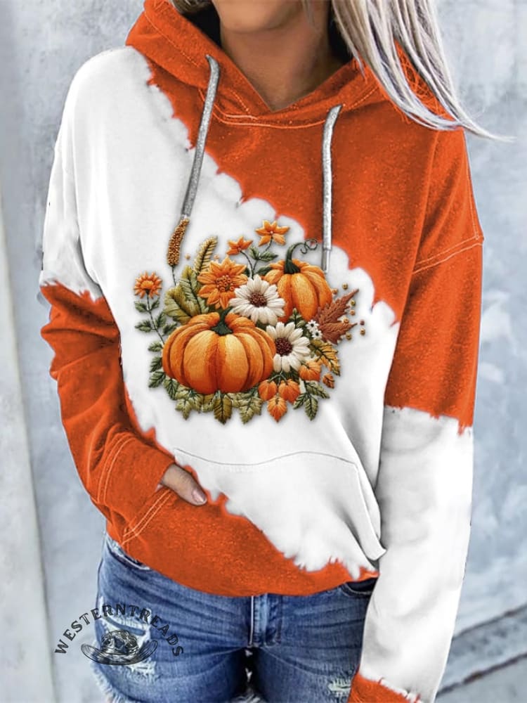 Women's Casual Autumn Pumpkin Retro Sweatshirt