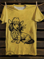 West Cowboy Dog Print T-shirt