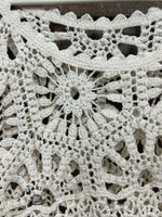 Vintage Western Art Soft Casual Crocheted Flowers Shirt