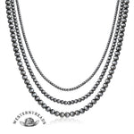 Very popular ✨Navajo Imitation Pearl Premium Brushed Shiny Black Necklace 3 piece Set