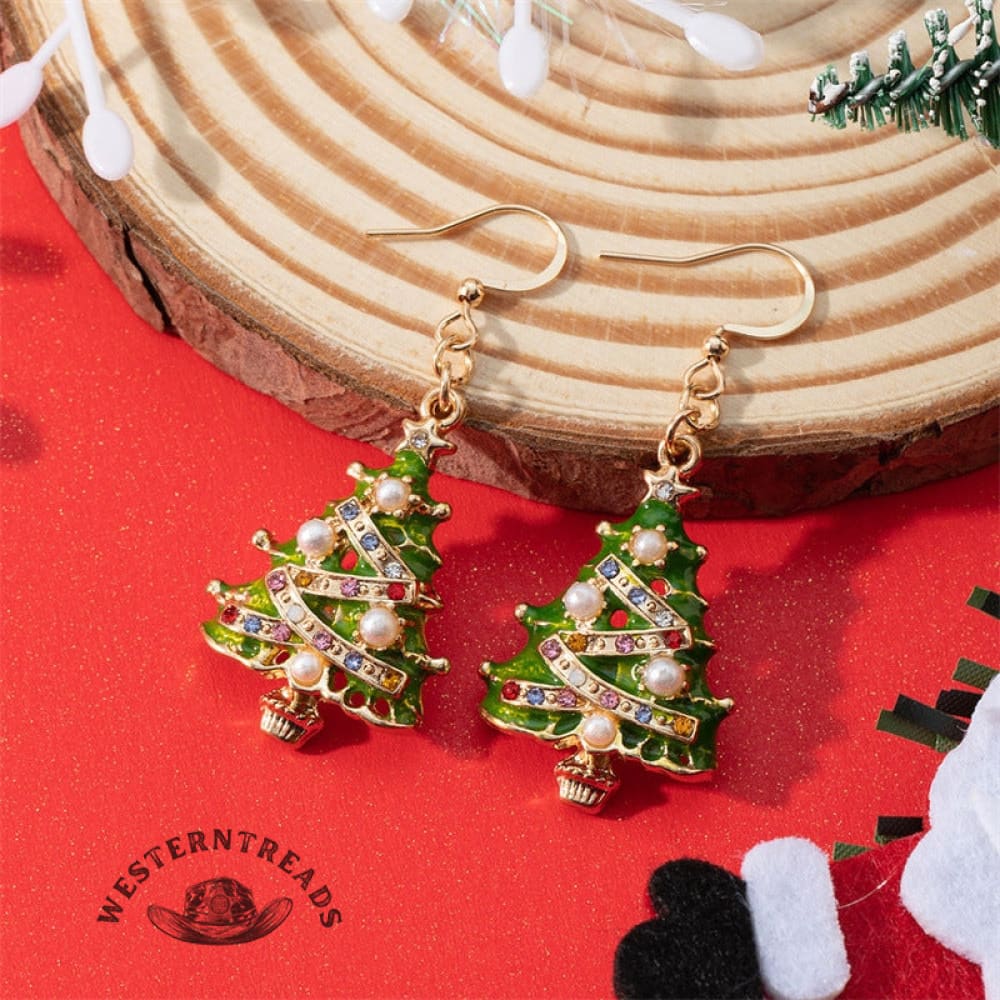 Colorful Christmas Tree Earrings