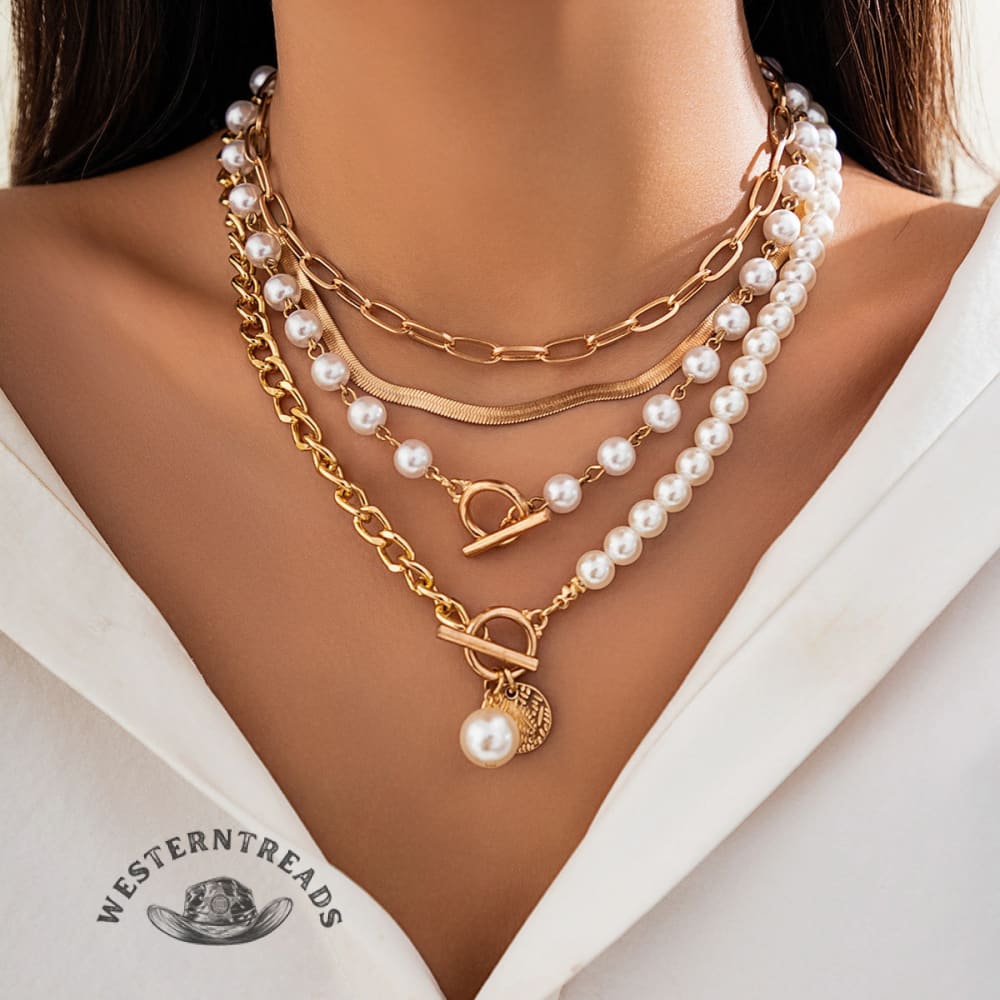 Chic Metal Beaded Layered Necklace