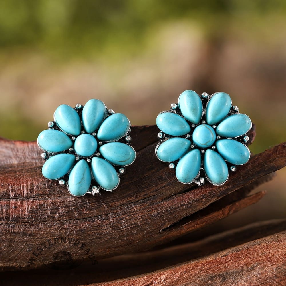 Turquoise Flower Earrings