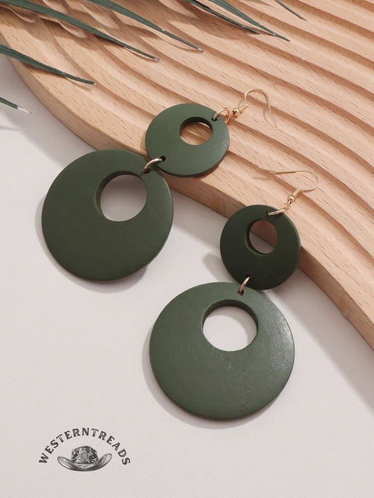 Exaggerated wooden earrings