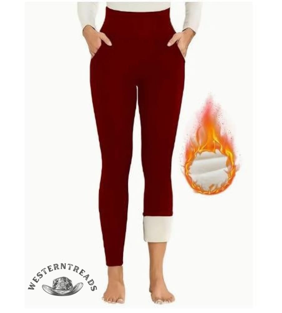 Women's High Waist Fleece Lined Leggings pants