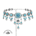 Vintage Turquoise Water Drop Tassel Belt