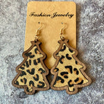 Western Christmas Wooden Earrings