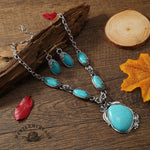 Turquoise necklace and earrings set