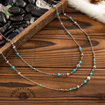 Blue Beaded Long Necklace