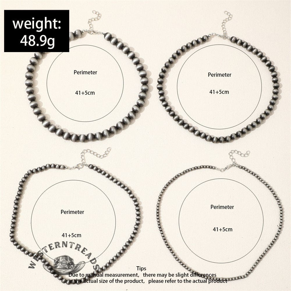 Navajo Pearl Cowgirl Necklace 4 piece Set