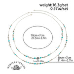 Blue Beaded Long Necklace