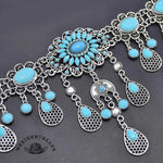 Vintage Turquoise Water Drop Tassel Belt