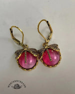 Spherical Dragonfly Earrings in Antique Gold