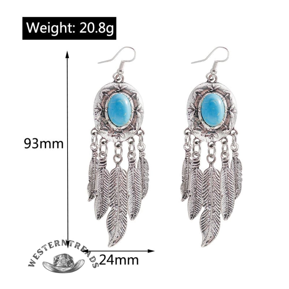 Bohemian Turquoise Tassel Earrings