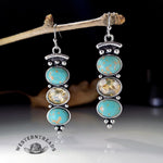 Turquoise Crystal Dangle Earrings