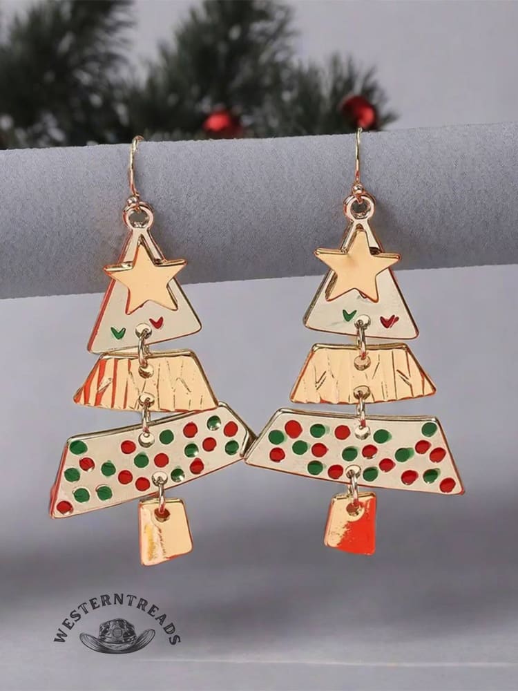 Colorful Christmas Tree Earrings