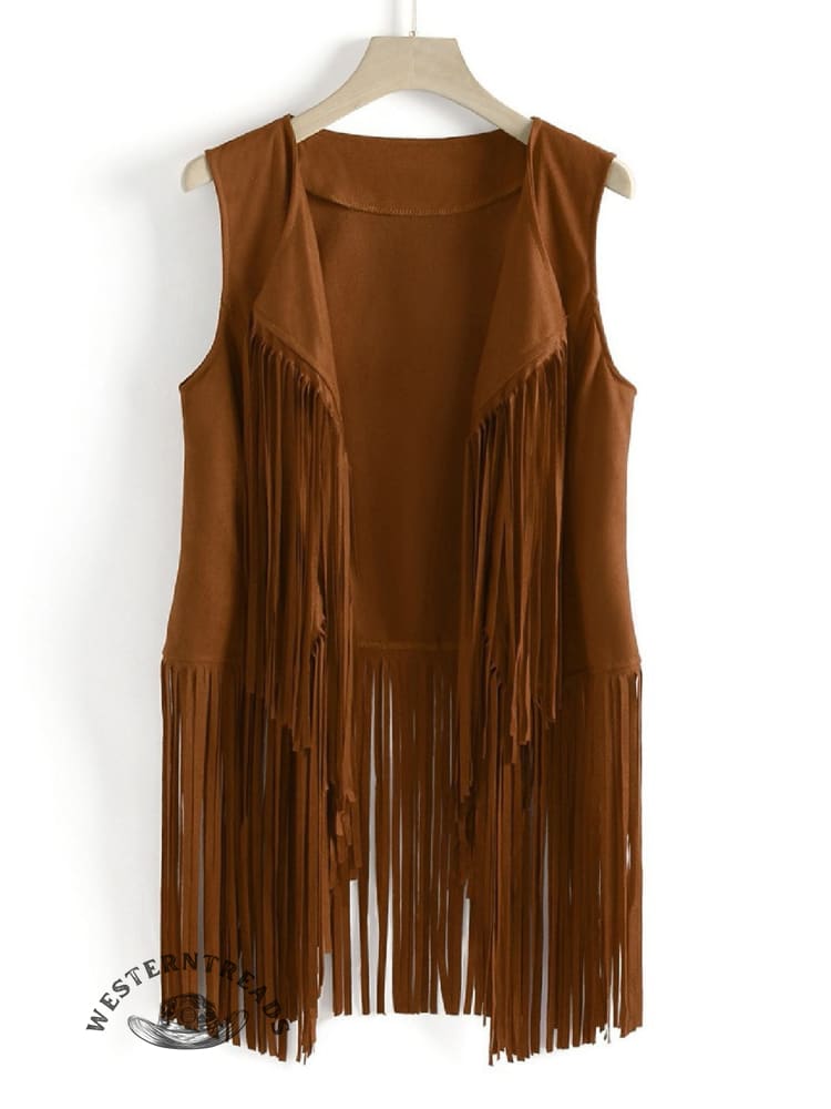 Women's Suede Fringe Vest