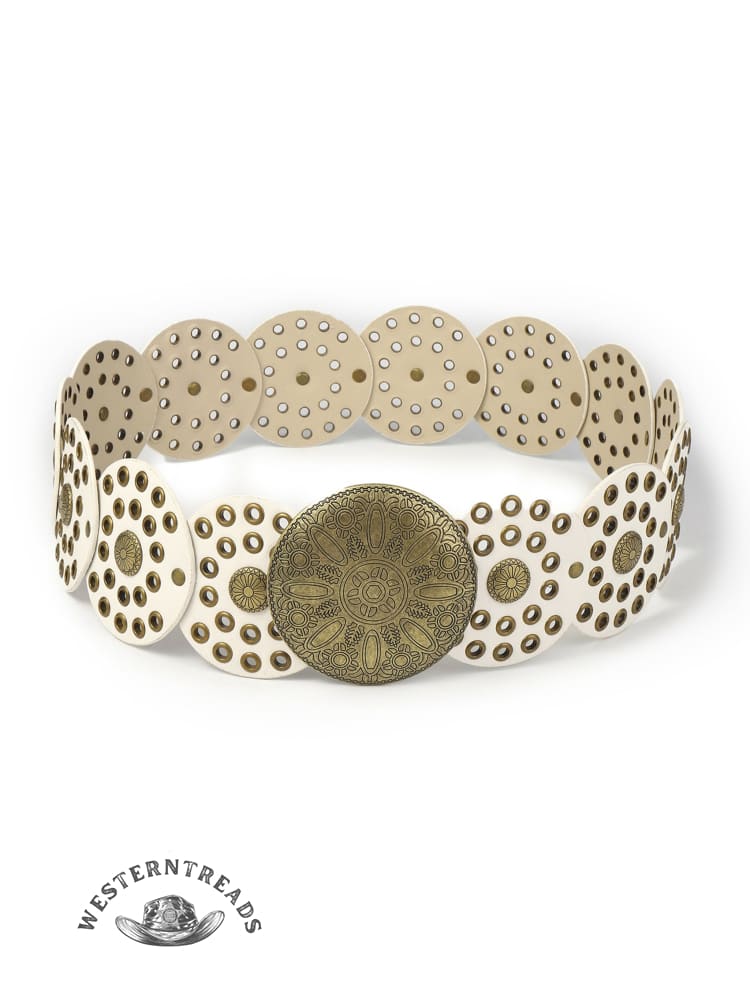 Round Hollow European and American Retro Cowboy Western Belt Round Hollow