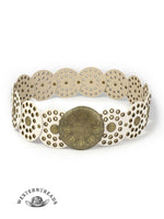 Round Hollow European and American Retro Cowboy Western Belt Round Hollow