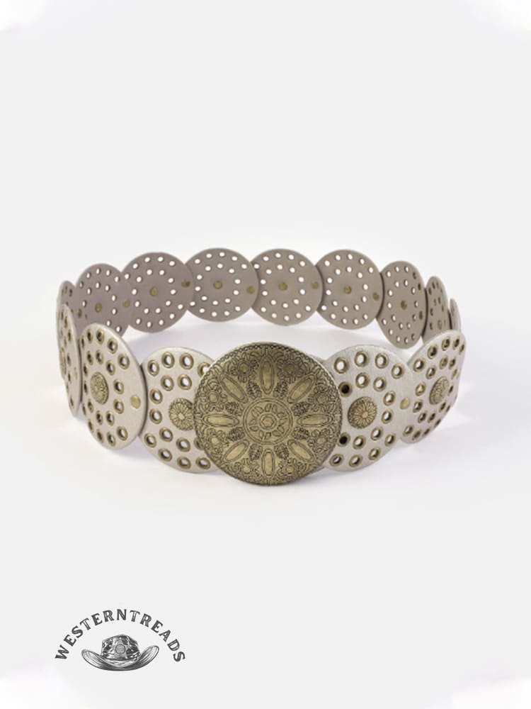 Round Hollow European and American Retro Cowboy Western Belt Round Hollow