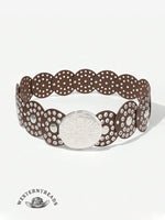 Round Hollow European and American Retro Cowboy Western Belt Round Hollow