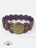 Round Hollow European and American Retro Cowboy Western Belt Round Hollow