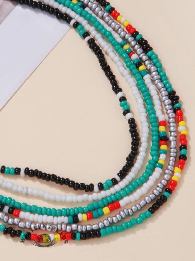 Bohemian Colorful Beaded Necklace Set