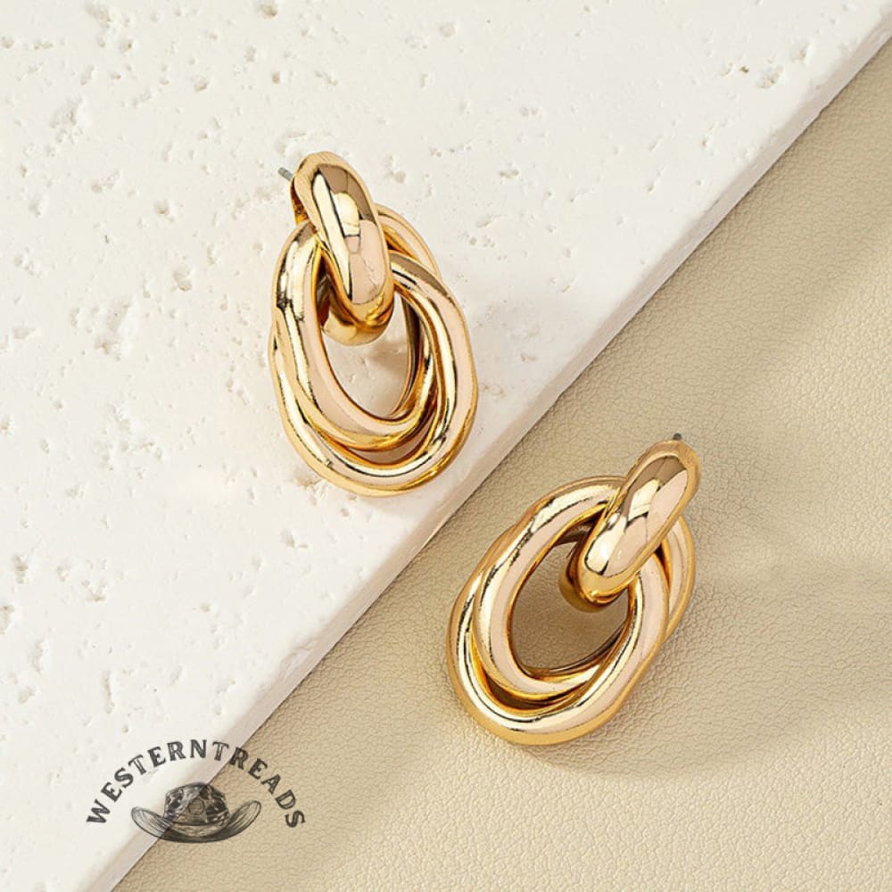 Stylish Geometric Circle Metal Earrings