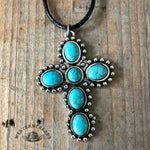 Vintage Turquoise Cross Necklace