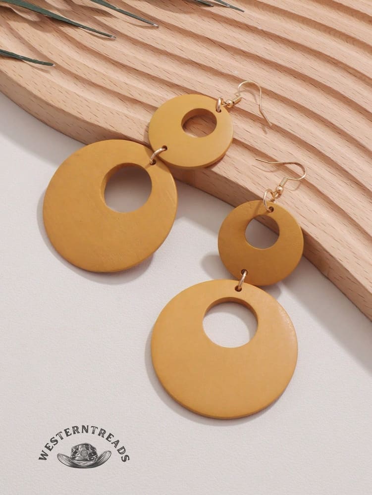 Exaggerated wooden earrings
