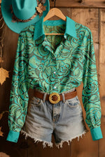 Vintage Western Floral Print Shirt