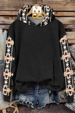 Native Geometric Print Long Sleeve Hoodie Sweatshirt
