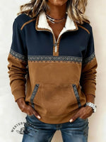 Women's Casual Color-Blocked Sweatshirt