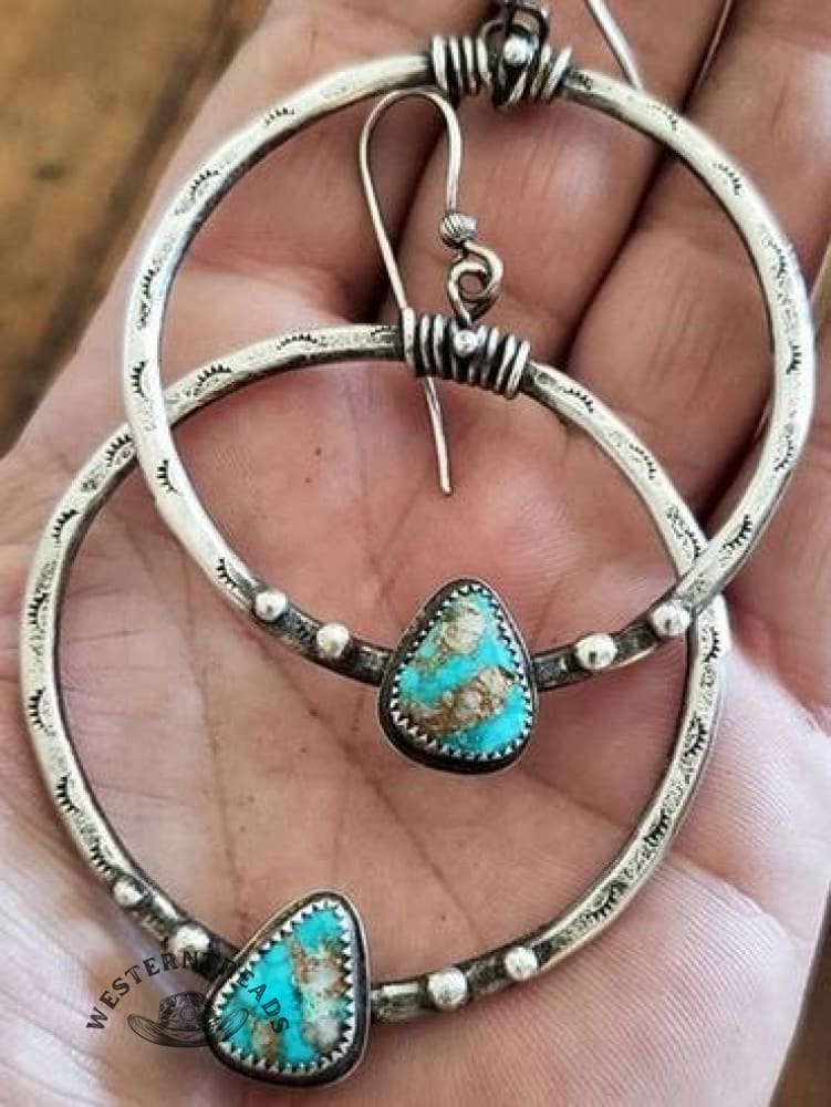 Vintage turquoise circle earrings