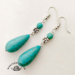 Women's Bohemian Metal Turquoise Drop Earrings