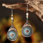 Boho Mandala Hollow Carving Beaded Earrings