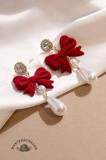 Vintage Christmas Bow Earrings