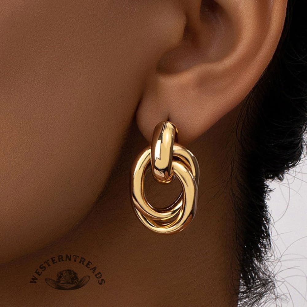 Stylish Geometric Circle Metal Earrings
