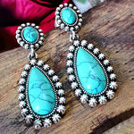 Very popular ✨Teardrop Turquoise Exaggerated Drop Earrings