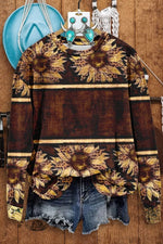 Vintage Sunflower Print Sweatshirt